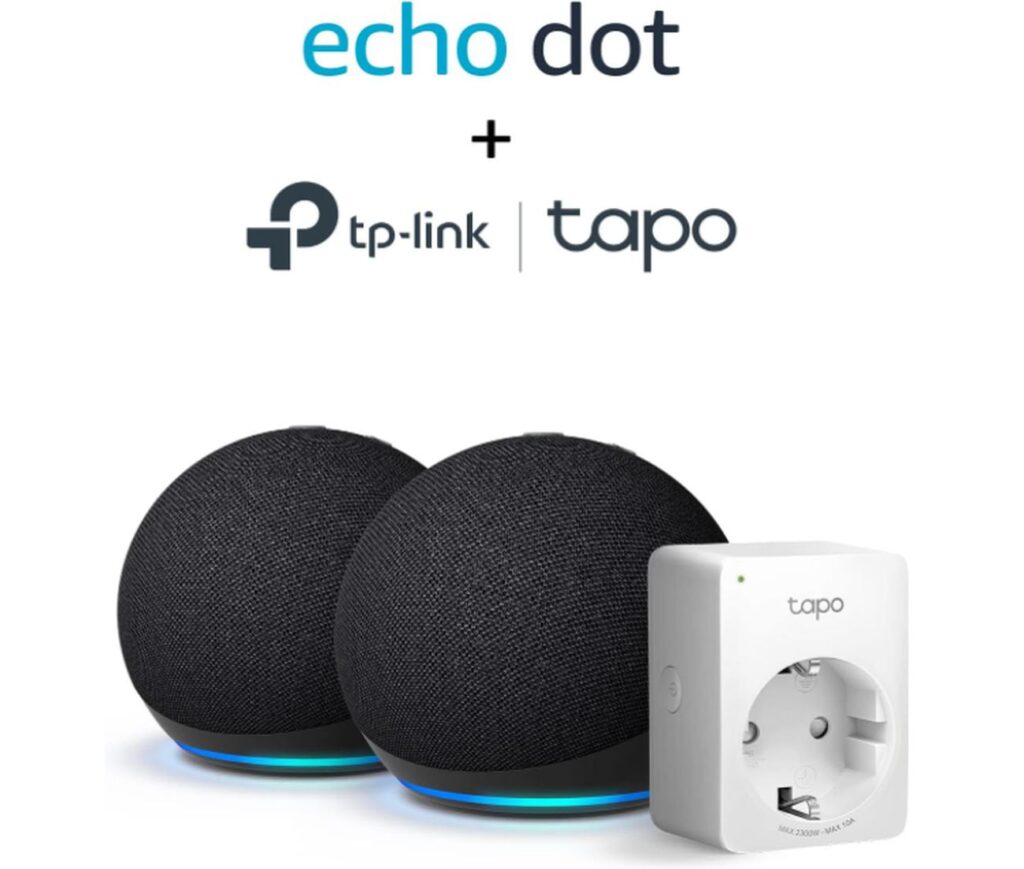 Echo Dot (5ª generazione, modello 2022), Antracite, 2 pezzi + TP-Link Tapo P110