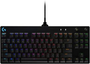 Logitech G PRO TKL Tastiera Gaming Meccanica, GX Blue Clicky Switch, LIGHTSYNC RGB, Design Portatile Tenkeyless