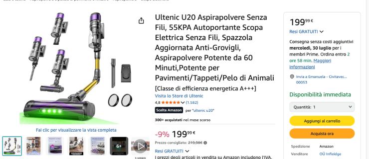 Scopa elettrica su Amazon