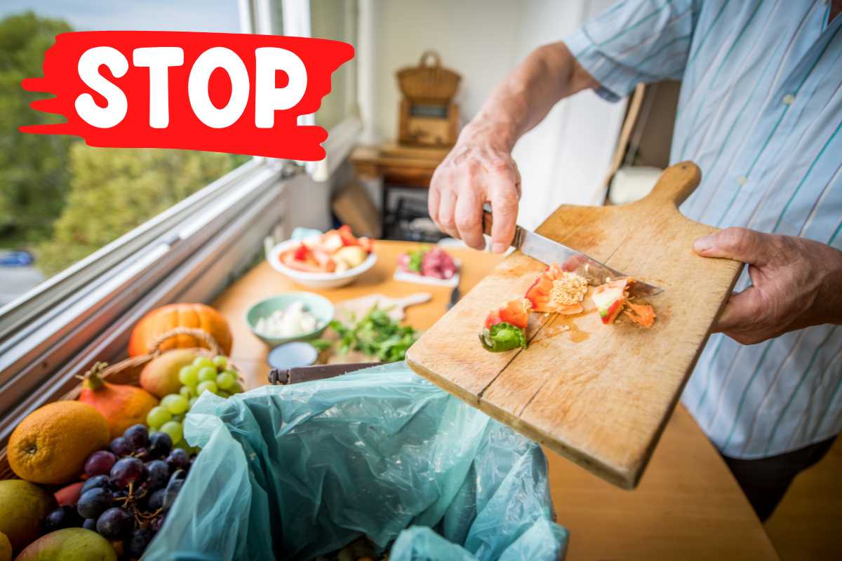 Cibo gettato nella spazzatura