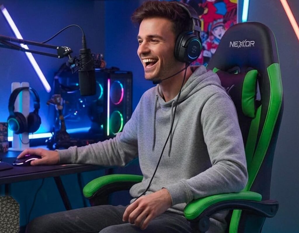 Sedia gaming ergonomica in offerta su Amazon: poggiapiedi e schienale reclinabile, prezzo basso Sedia Avilia
